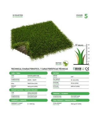 Césped artificial 55 mm