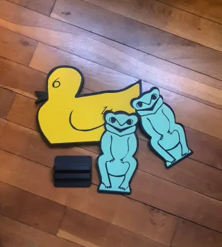 Juego de magia de madera: pato y sapo