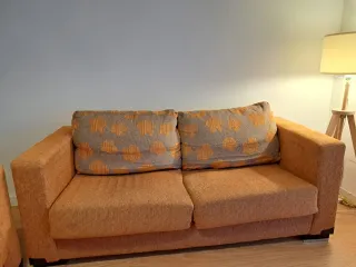 Set 2 sofás 2 y 3 plazas naranja