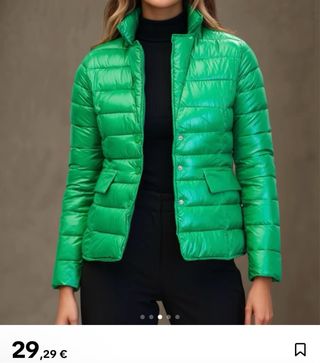 Chaqueta verde acolchada