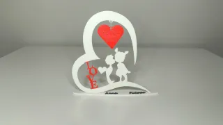 Cuore 3D con coppia e nomi