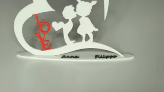 Cuore 3D con coppia e nomi