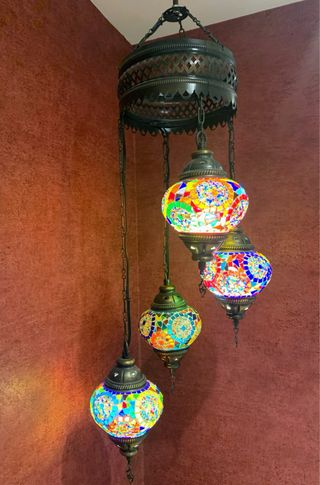 Lámpara Turca Mosaico Multicolor
