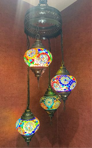 Lámpara Turca Mosaico Multicolor
