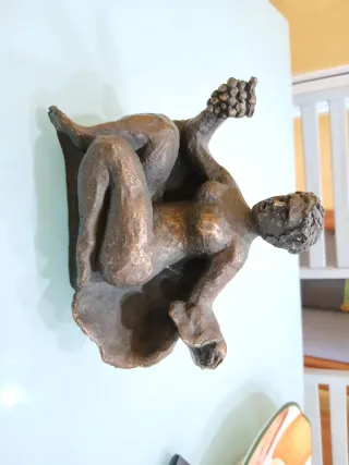 Figura Decorativa Mujer Metal Piedra