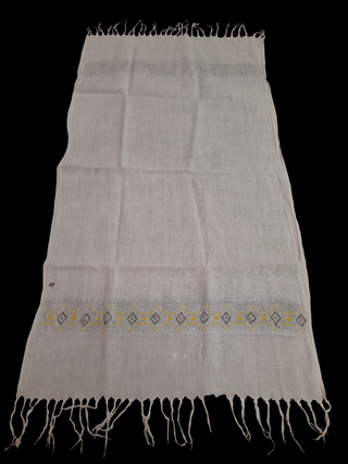 Asciugamani in lino oro e bianco