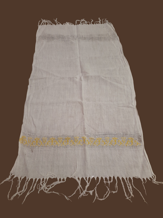 Asciugamani in lino oro e bianco