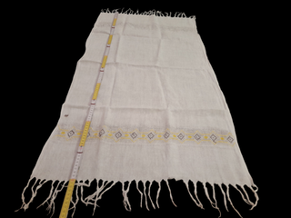 Asciugamani in lino oro e bianco