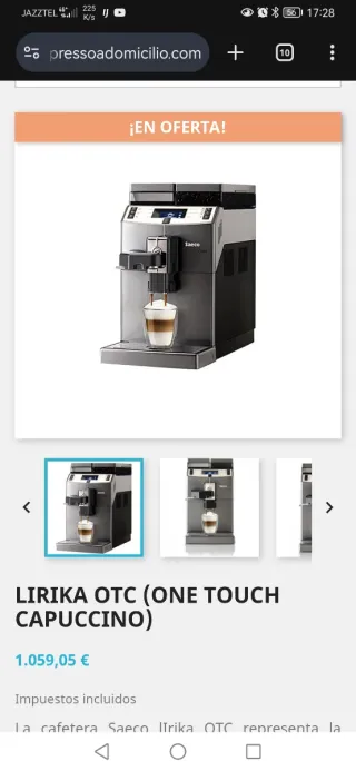 Cafetera Saeco Lirika OTC