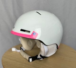 Casco de esquí junior blanco y rosa