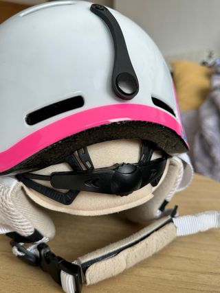 Casco de esquí junior blanco y rosa