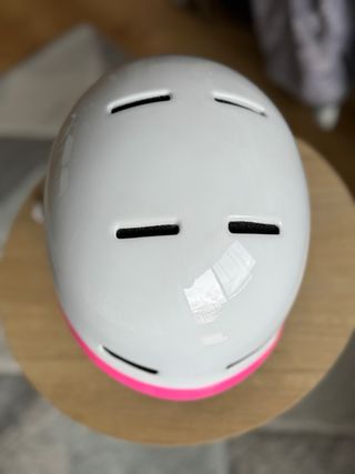 Casco de esquí junior blanco y rosa