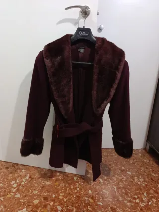 Abrigo vintage con pelo talla 36