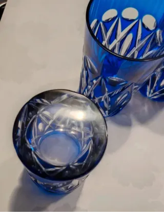 Set 3 Bicchieri Cristallo Blu+1 omaggio