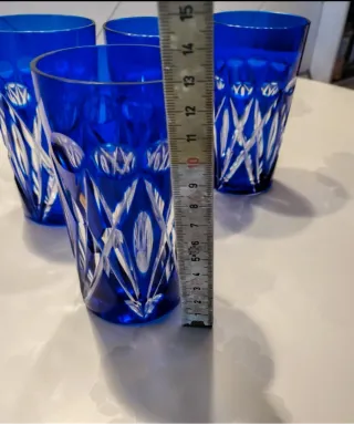 Set 3 Bicchieri Cristallo Blu+1 omaggio