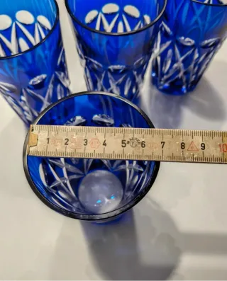 Set 3 Bicchieri Cristallo Blu+1 omaggio