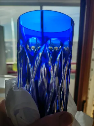 Set 3 Bicchieri Cristallo Blu+1 omaggio