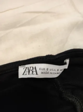 Top banda Zara negro fruncido