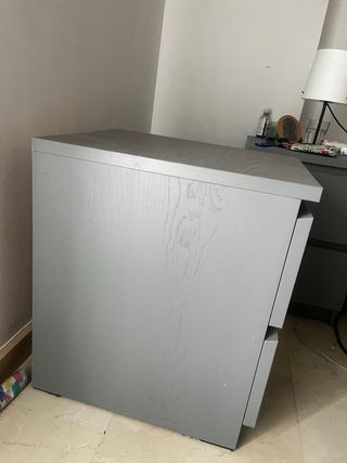 Mesitas de noche MALM IKEA madera gris