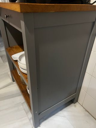 Mueble auxiliar cocina madera y cristal