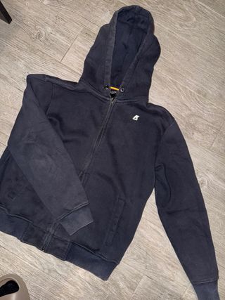 Felpa K-Way Nera con Zip