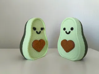 Aguacates Crochet Corazón 3D