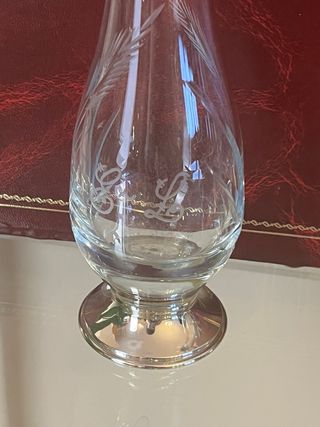 Juego 2 jarrones cristal y plata