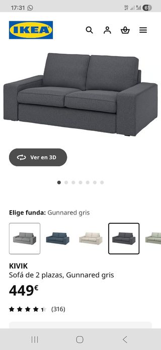 Sofa kivik ikea 2 plazas