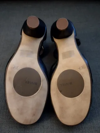 Zapatos piel BIVIEL Tira en T color negro talla 37