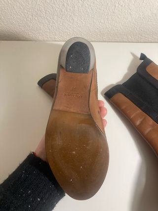 Botines Uterqüe piel tacón marrones talla 38