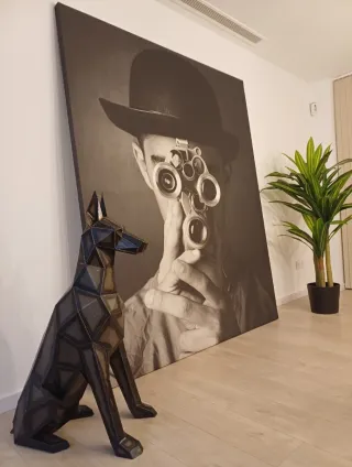 Escultura Doberman Metal Geométrico