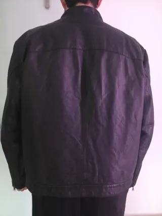 Chaqueta Cuero Negra Talla XL