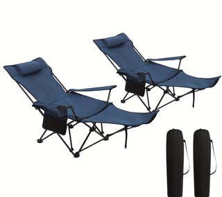 2 Sedie Pieghevoli Portatili Blu