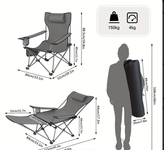 2 Sedie Pieghevoli Portatili Blu