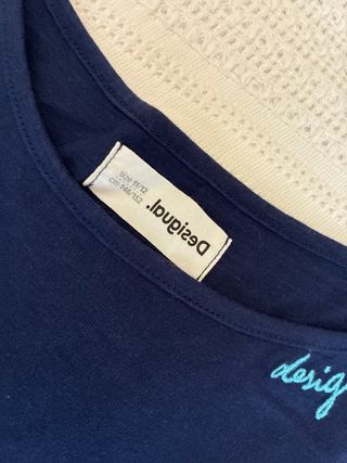 Vestido Desigual niña flores azul y blanco