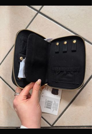 Portagioie da viaggio similpelle nero nuovo