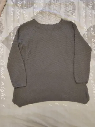 Jersey punto mujer Talla L gris verdoso