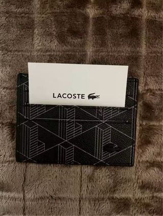 Tarjetero Lacoste Negro Geométrico