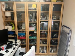 Armario Estanterías Ikea Madera y Cristal