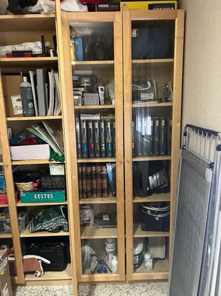 Armario Estanterías Ikea Madera y Cristal