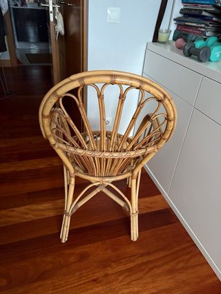 Silla artesanal de bambú única