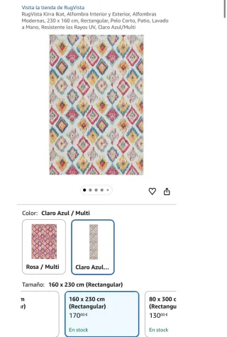 Alfombra 160x230cm Diseño Ikat Multicolor