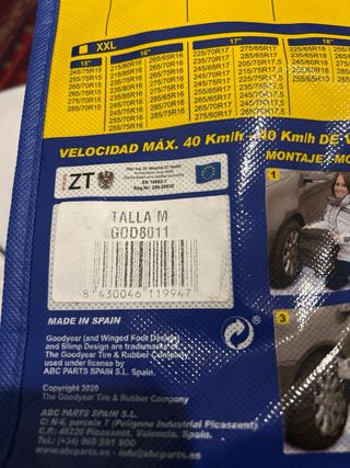 Cadenas Nieve Textiles Goodyear Talla M