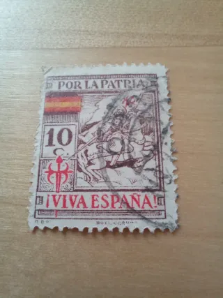 Sello 10 céntimos Por la Patria