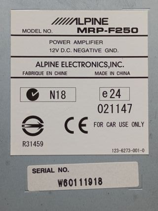 Amplificador Alpine V-Power MRP-F250