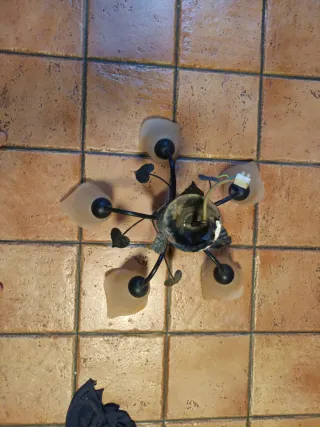 Lámpara de techo metal y cristal