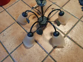 Lámpara de techo metal y cristal