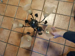 Lámpara de techo metal y cristal