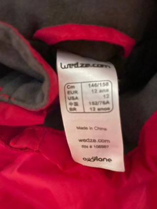 Mono de nieve rojo para niños 12 años