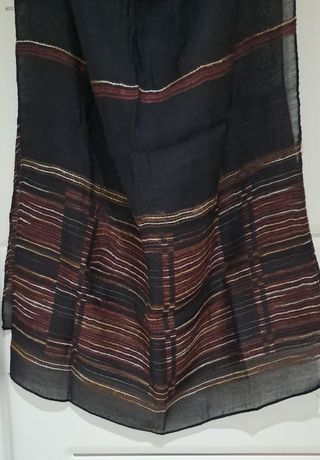 Pashmina seta nera e marrone